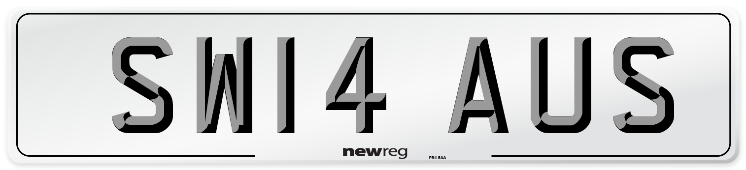 SW14 AUS Number Plate from New Reg